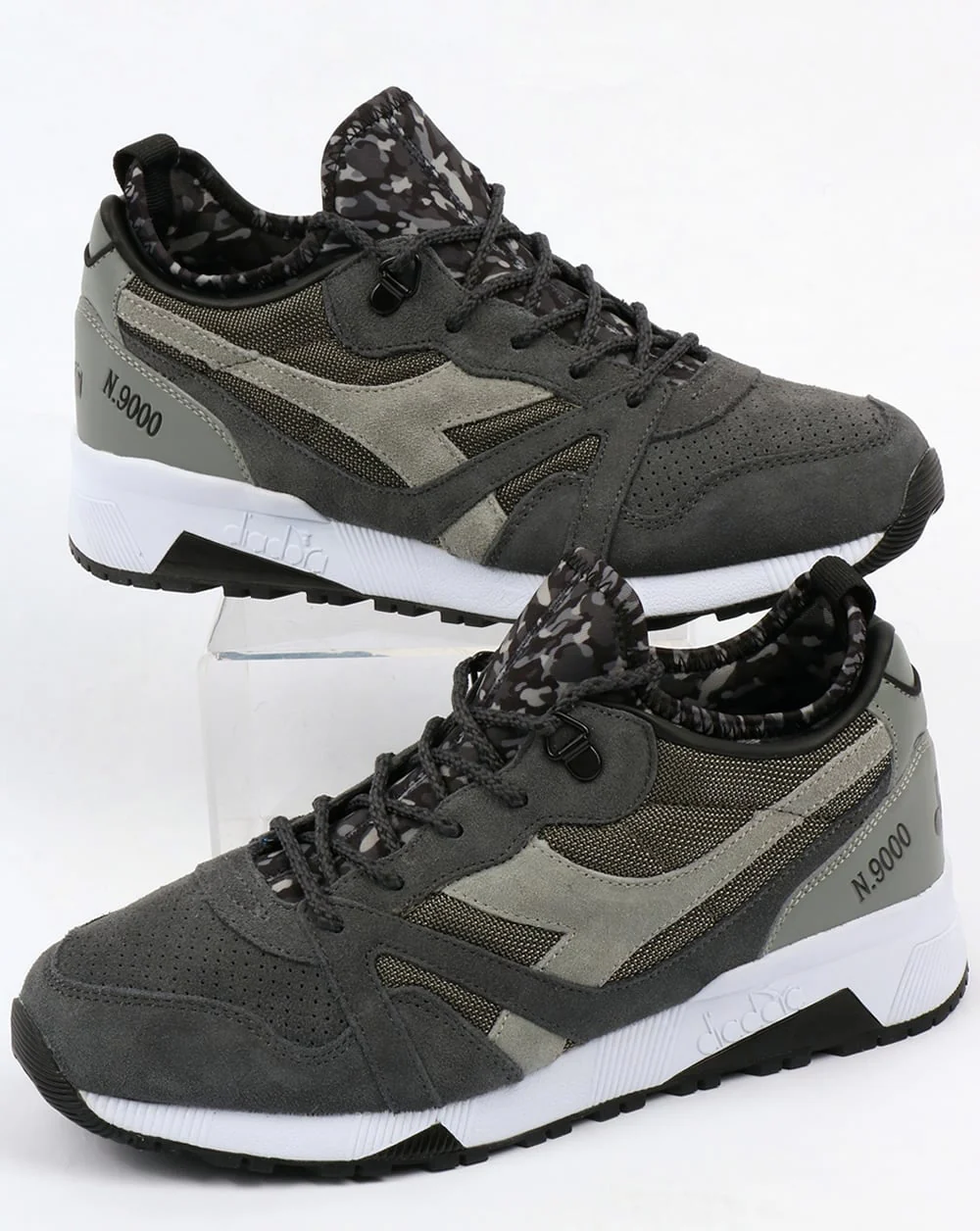Diadora N9000 Camo Socks Trainers Grey