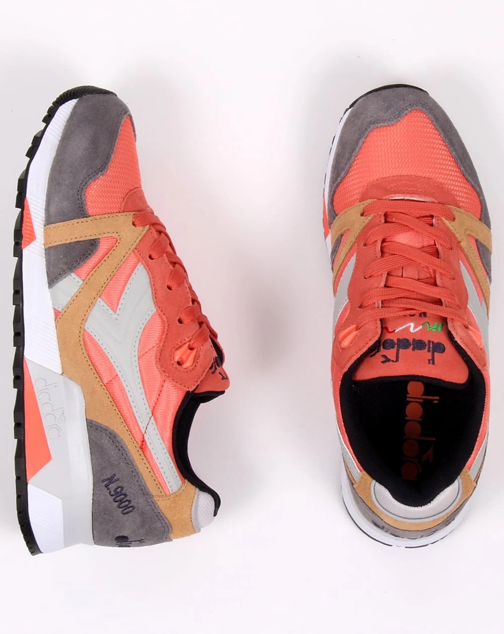 Diadora N9000 Nyl Ii Trainers Coral/grey - Image 2