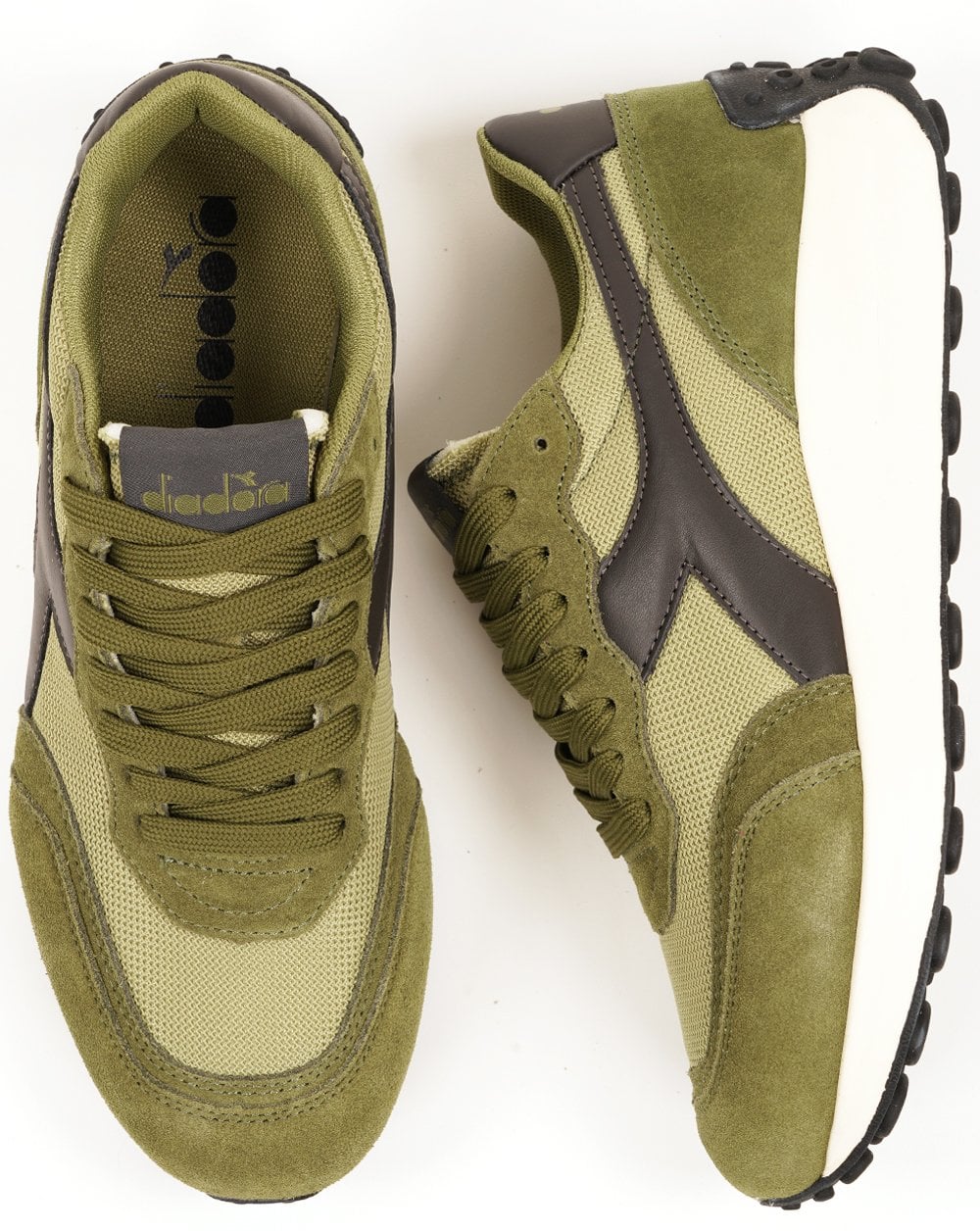 Diadora Race NY Trainers Olive Green Black - Image 4
