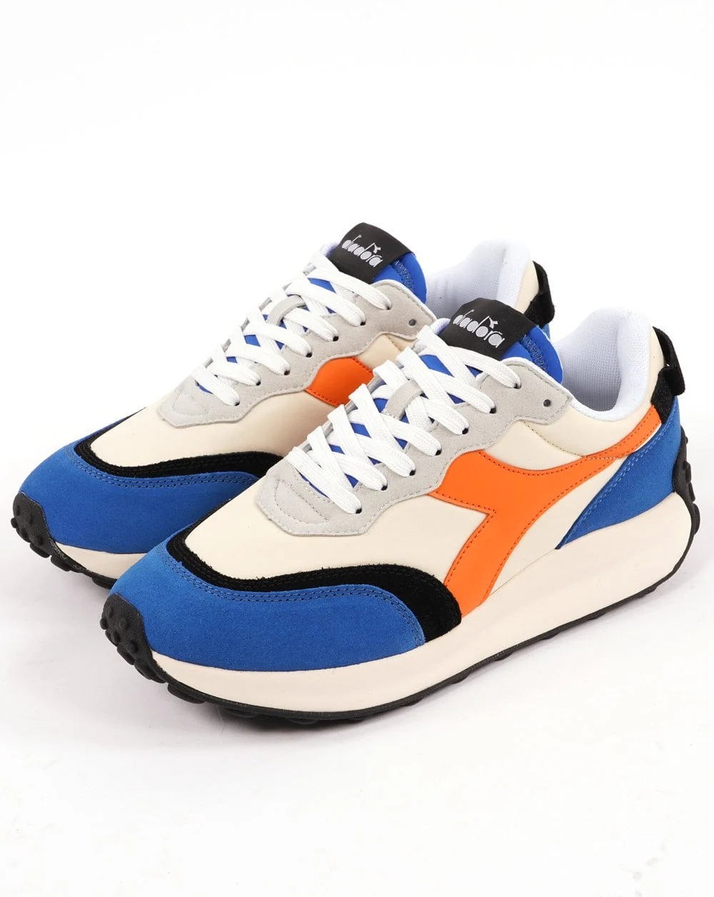 Diadora RACE NYL Trainer Off White/Snorkel Blue - Image 2