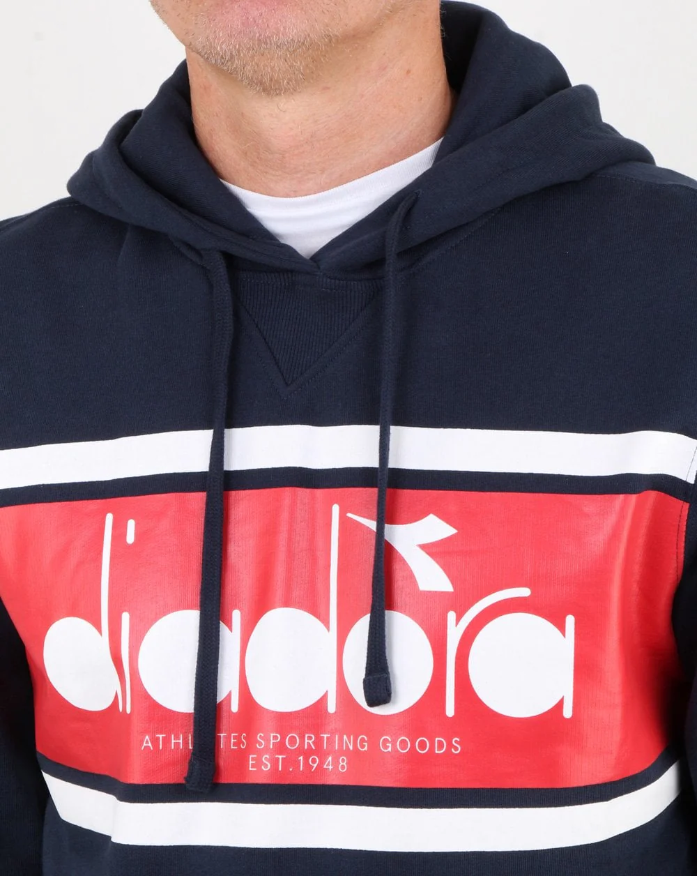 Diadora Spectra Hoodie Blue Denim/white/Red - Image 2
