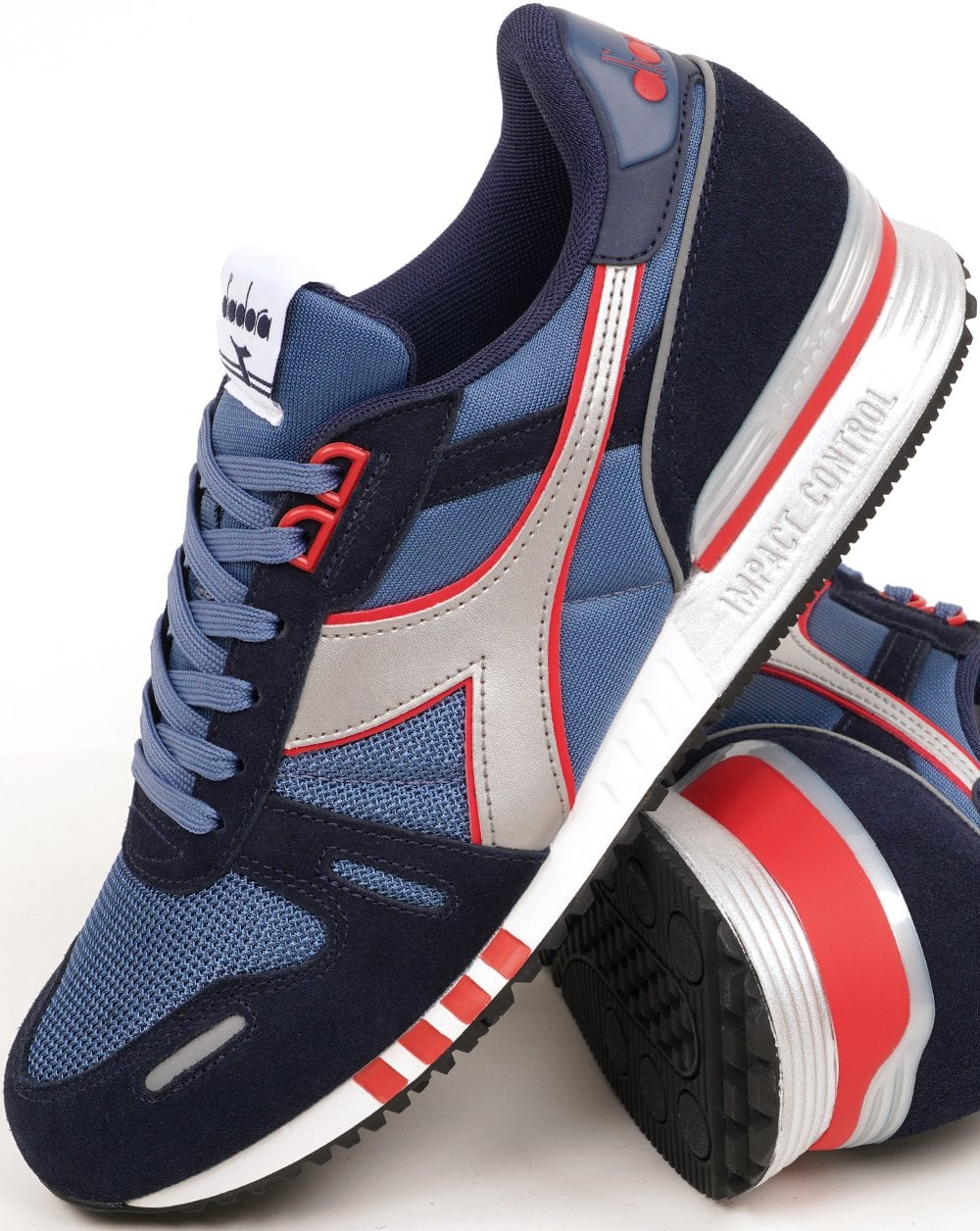 Diadora Titan Trainer Navy Blue Silver - Image 4