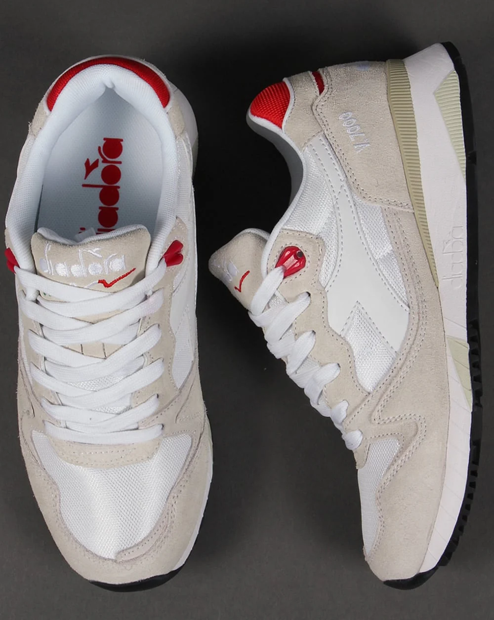 Diadora V7000 NYL II Trainers White/Red - Image 2