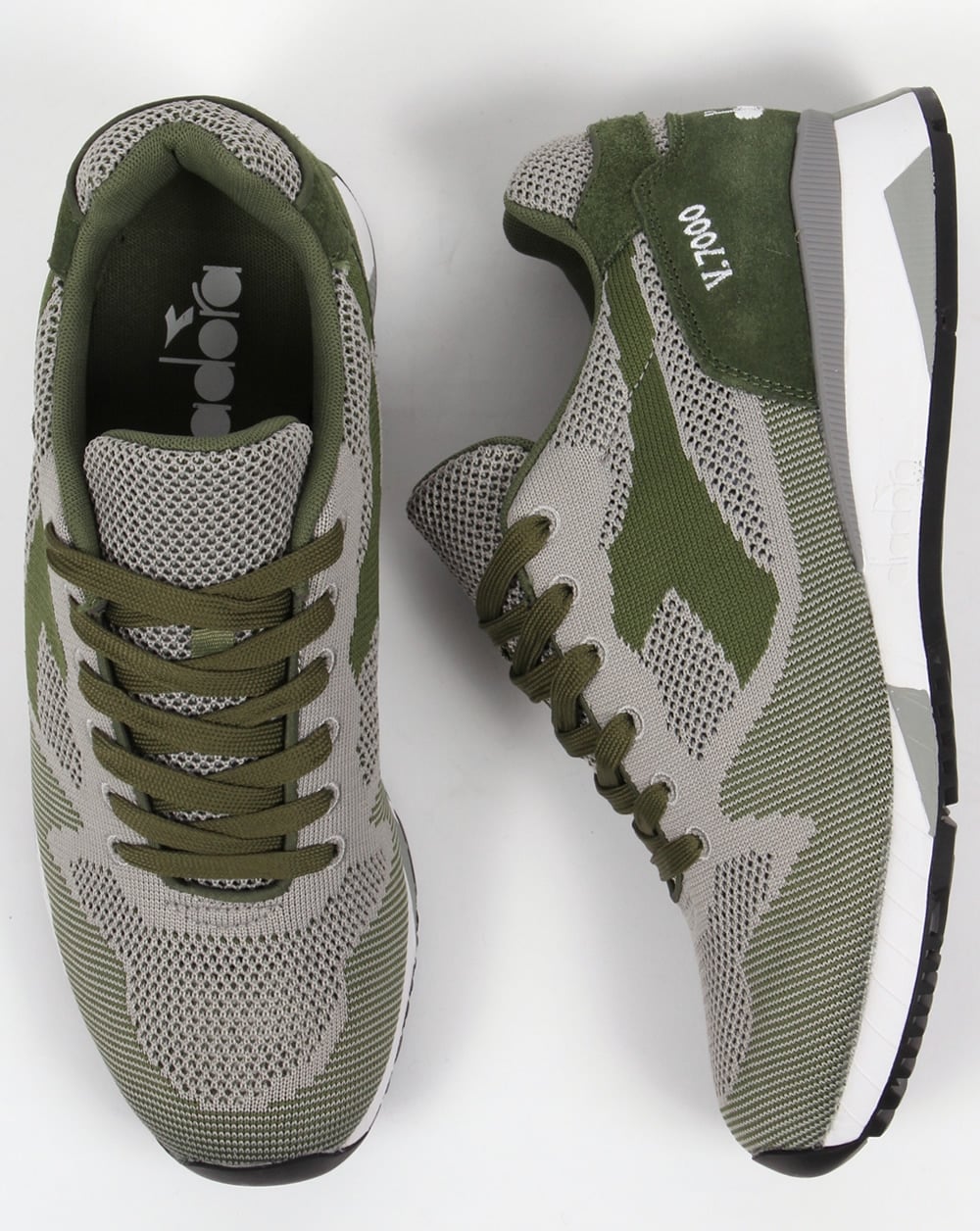 Diadora V7000 Weave Trainers Olive Green - Image 2