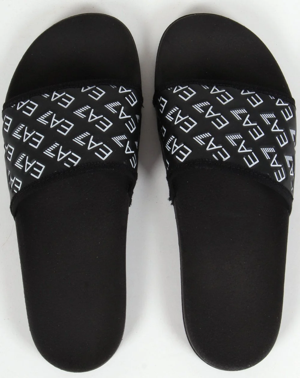 EA7 AOP Sliders Black/White - Image 3