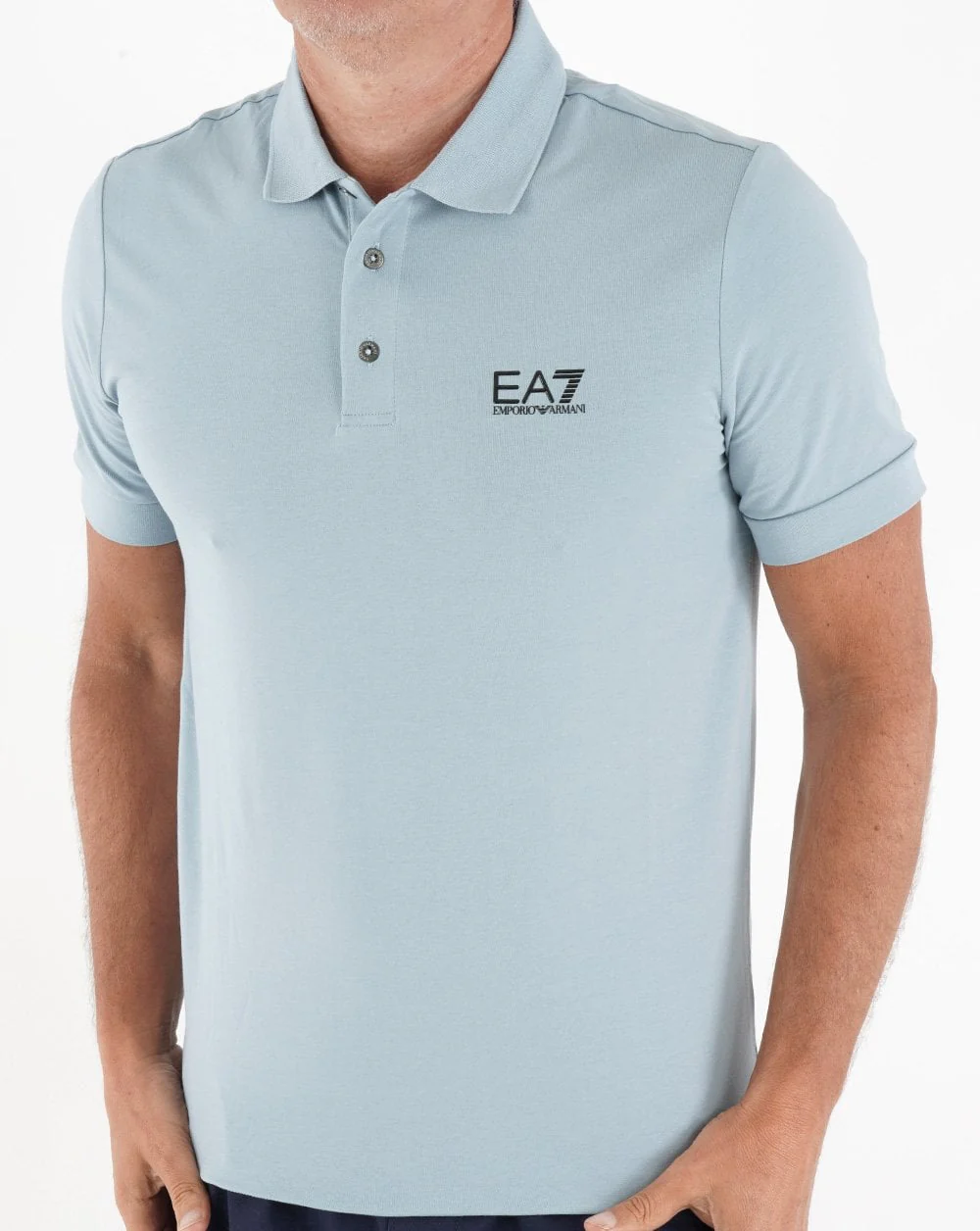 EA7 Classic Polo Shirt Light Blue - Image 4