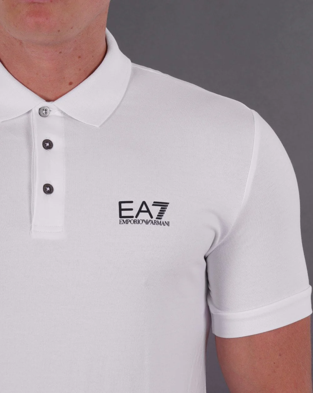 EA7 Classic Polo Shirt White - Image 2
