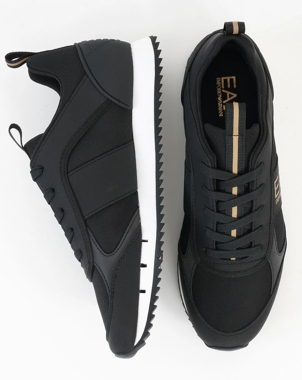 EA7 Emporio Armani Runner Trainer Black/Gold/White - Image 2