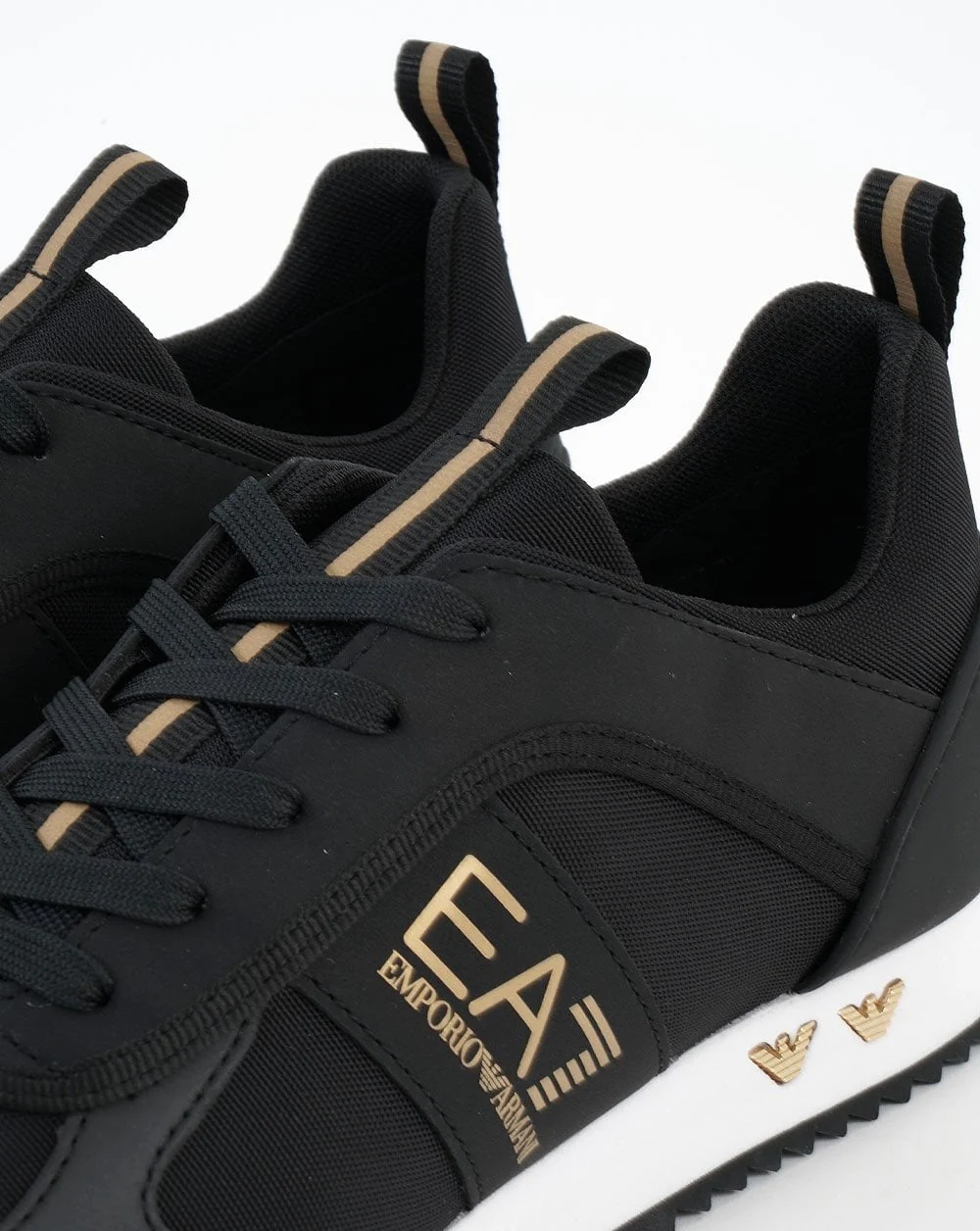 EA7 Emporio Armani Runner Trainer Black/Gold/White - Image 3
