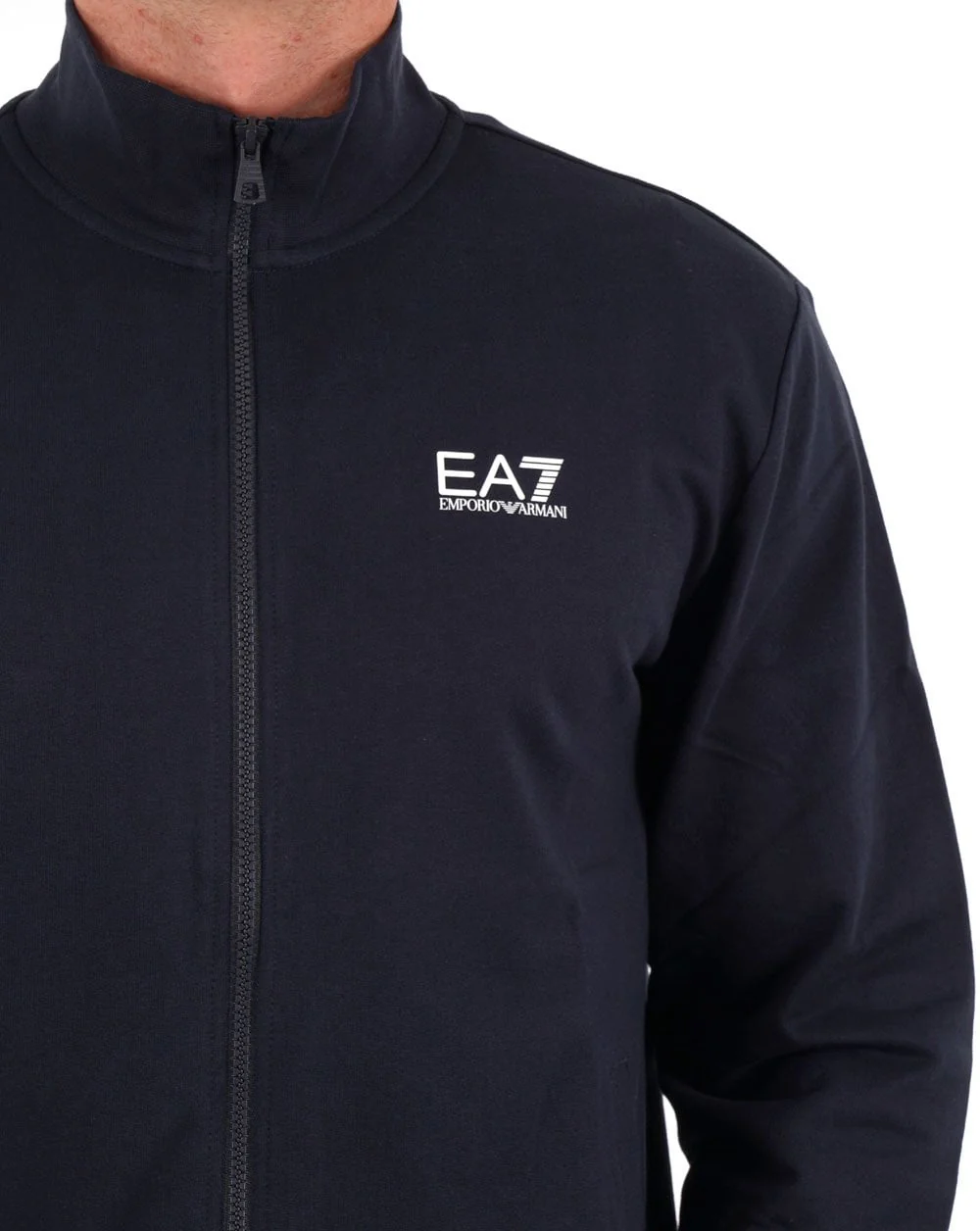 EA7 Emporio Armani Zip Thru Sweatshirt Navy - Image 3