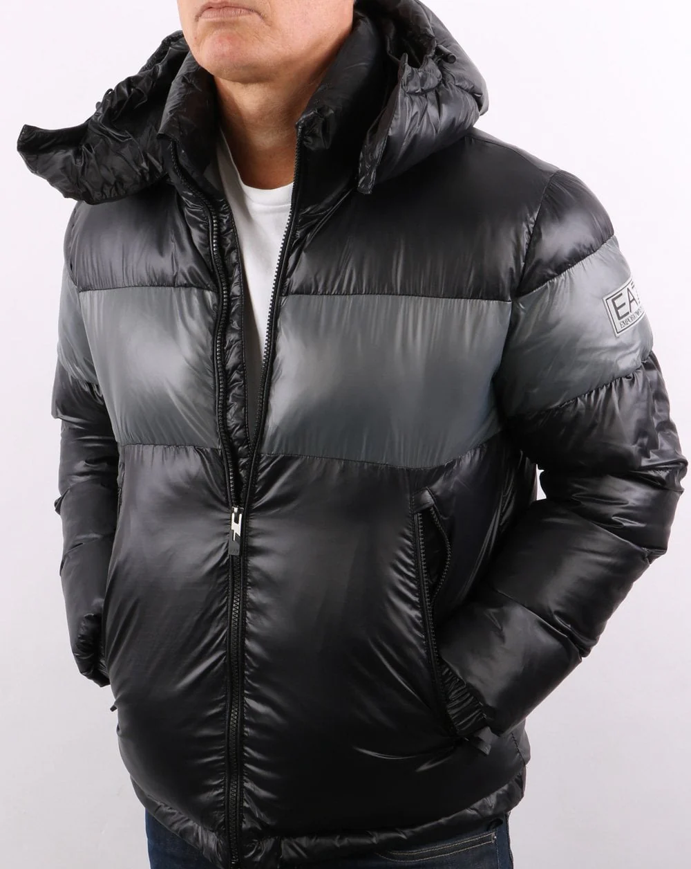 EA7 Puffer Jacket Black/Grey - Image 5