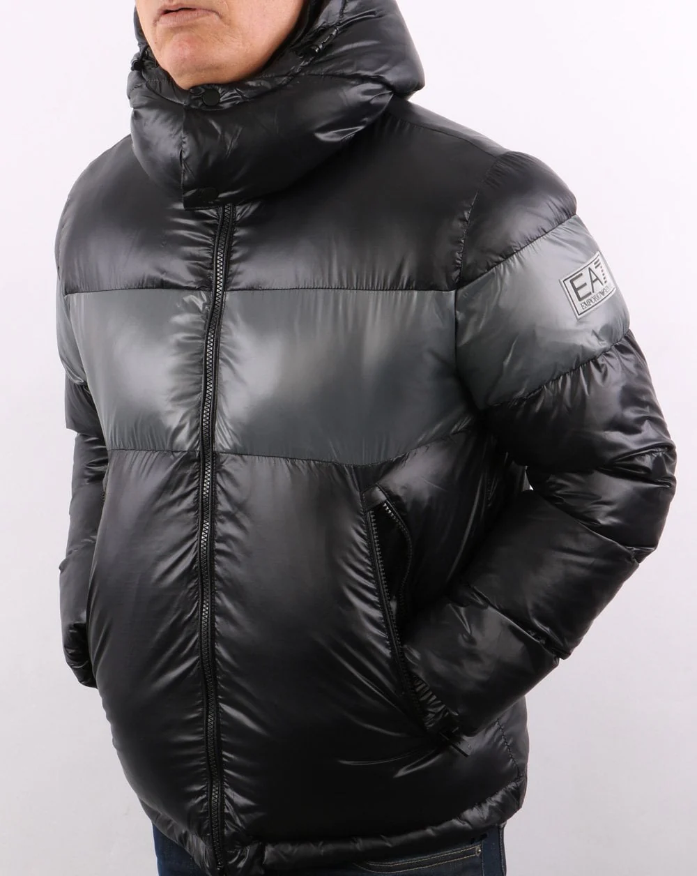 EA7 Puffer Jacket Black/Grey - Image 6