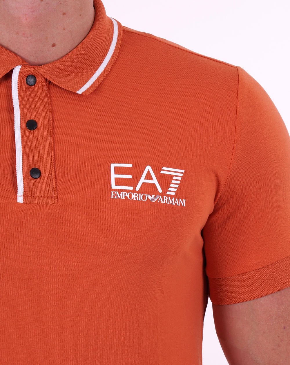 EA7 Tennis Club Polo Shirt Dark Orange - Image 2