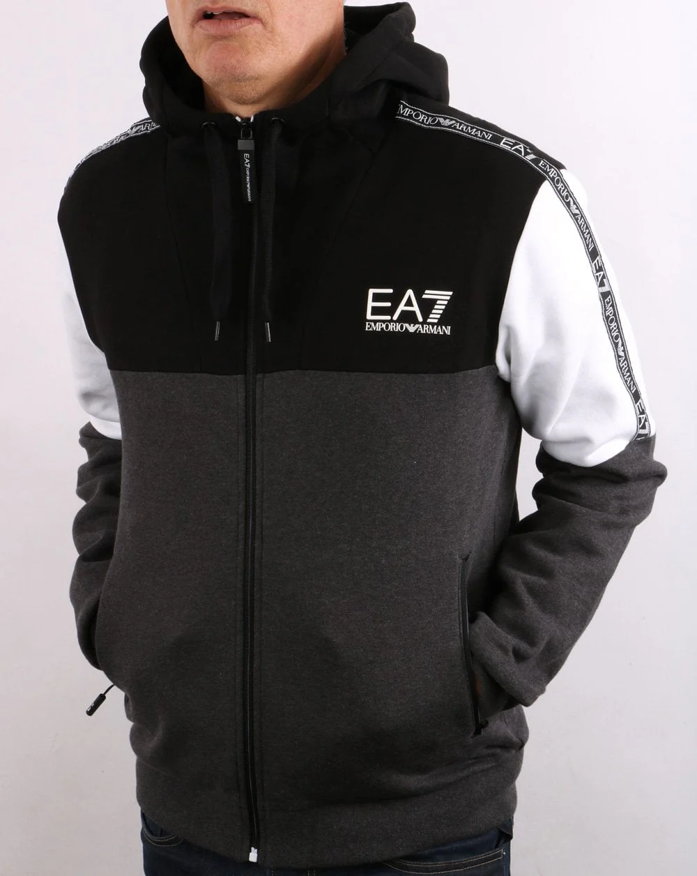 EA7 Tracksuit Black/White/Grey - Image 4