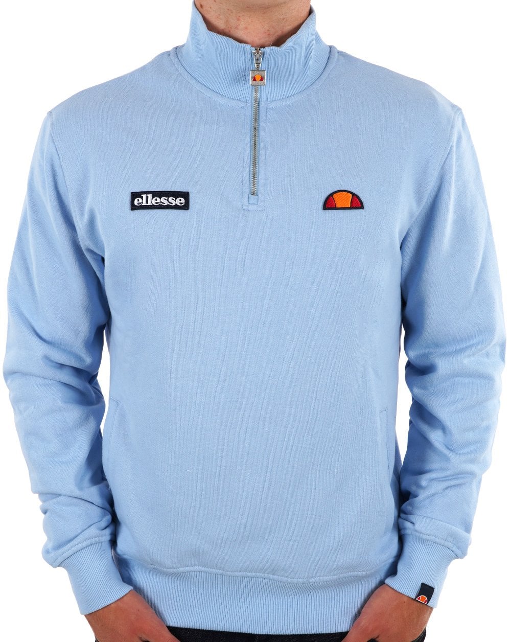 Ellesse 1/4 Zip Sweat Light Blue - Image 2