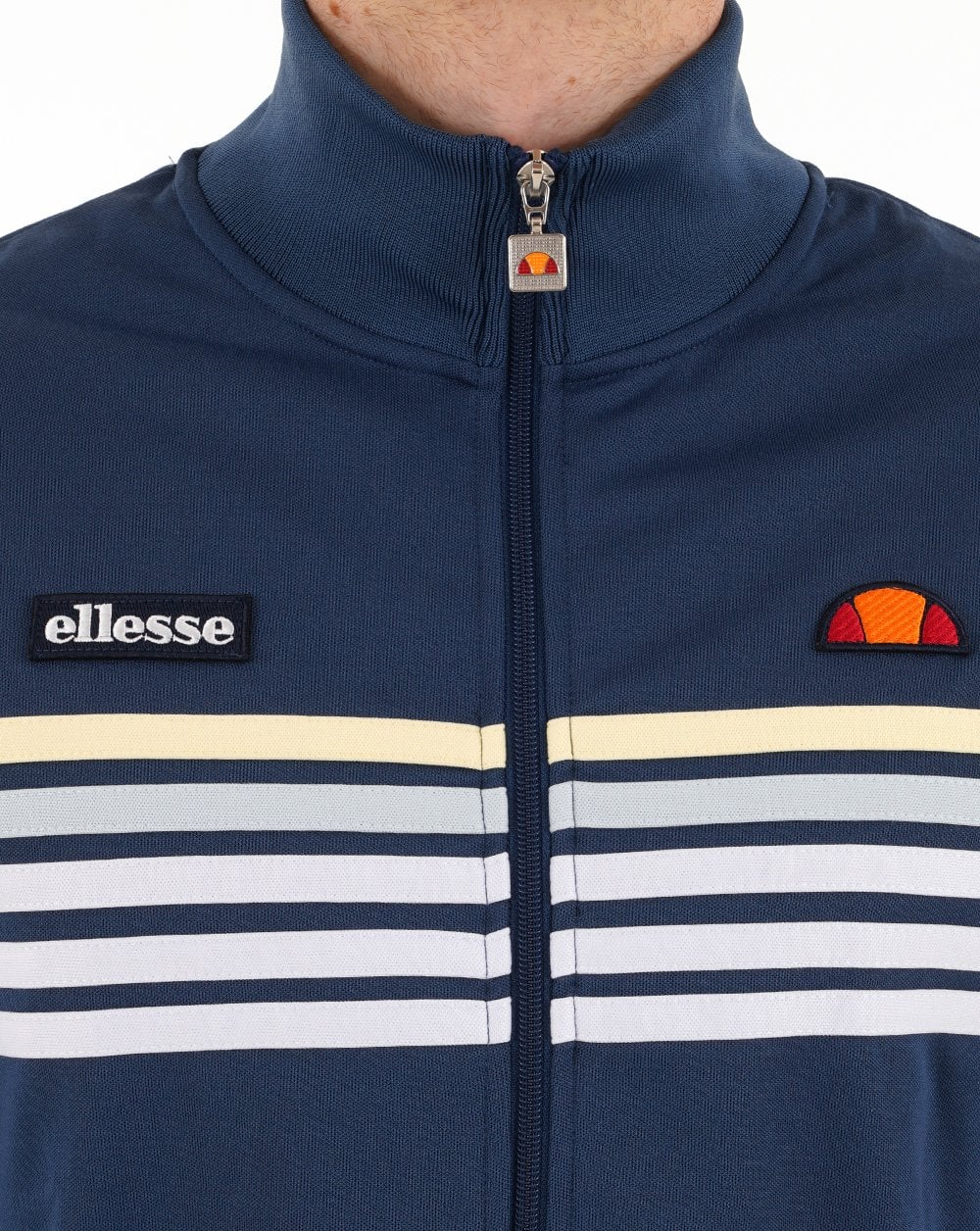 Ellesse 5 Stripe Track Top Dark Blue/White - Image 4