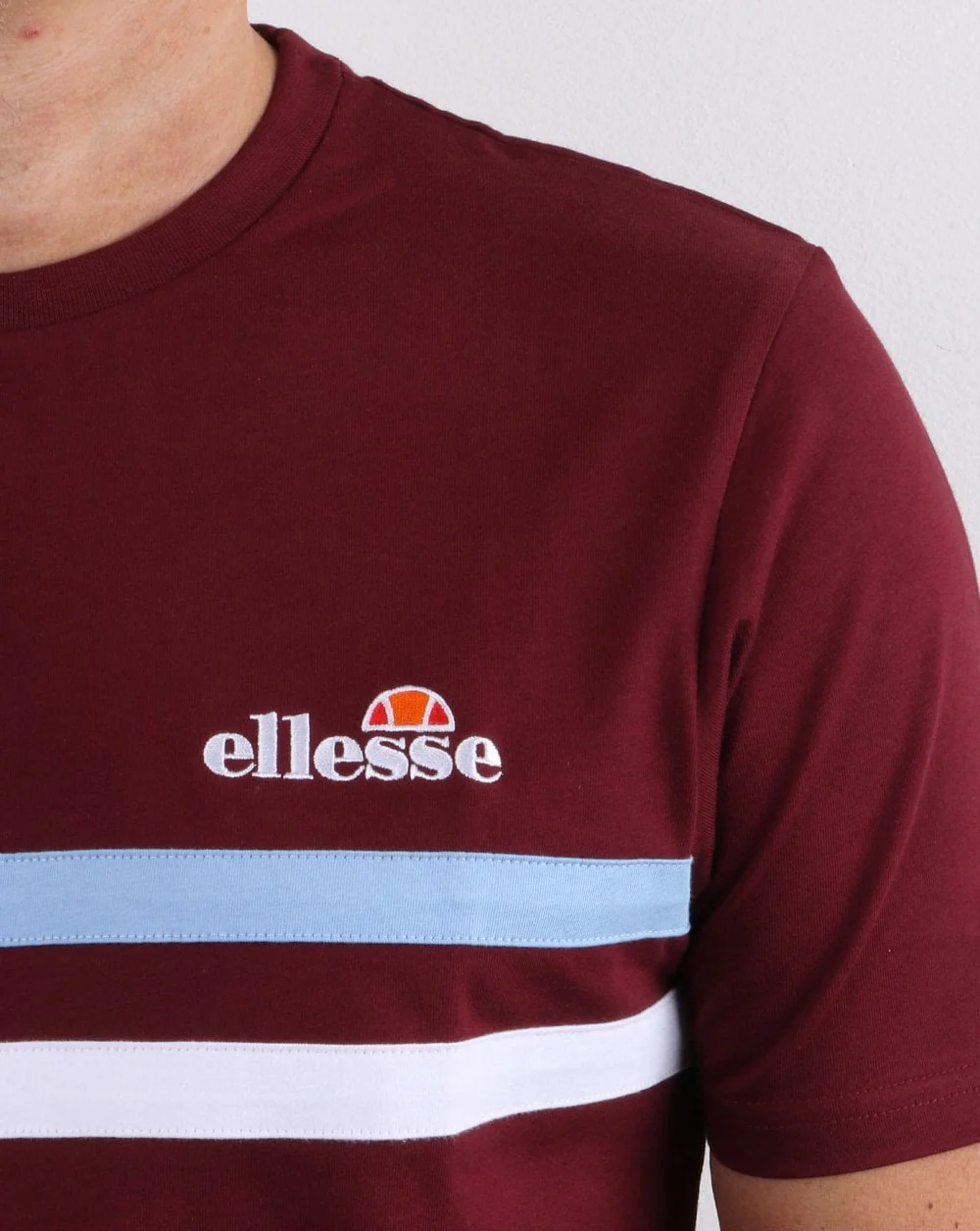 Ellesse Aprisio T Shirt Burgundy/Sky/White - Image 2