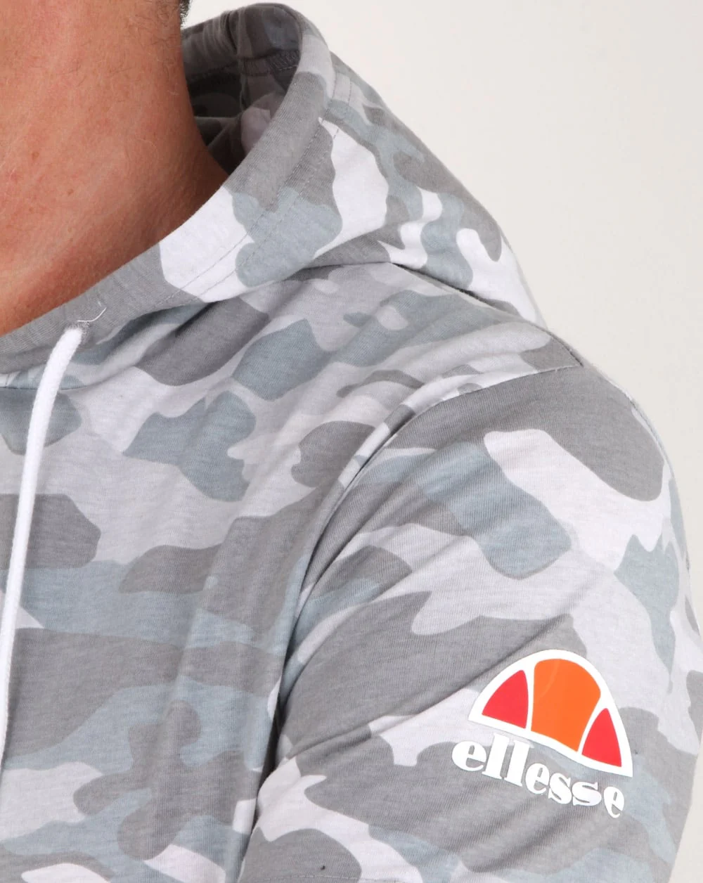 Ellesse Arpreggiare Hooded T Shirt Grey Camo - Image 3