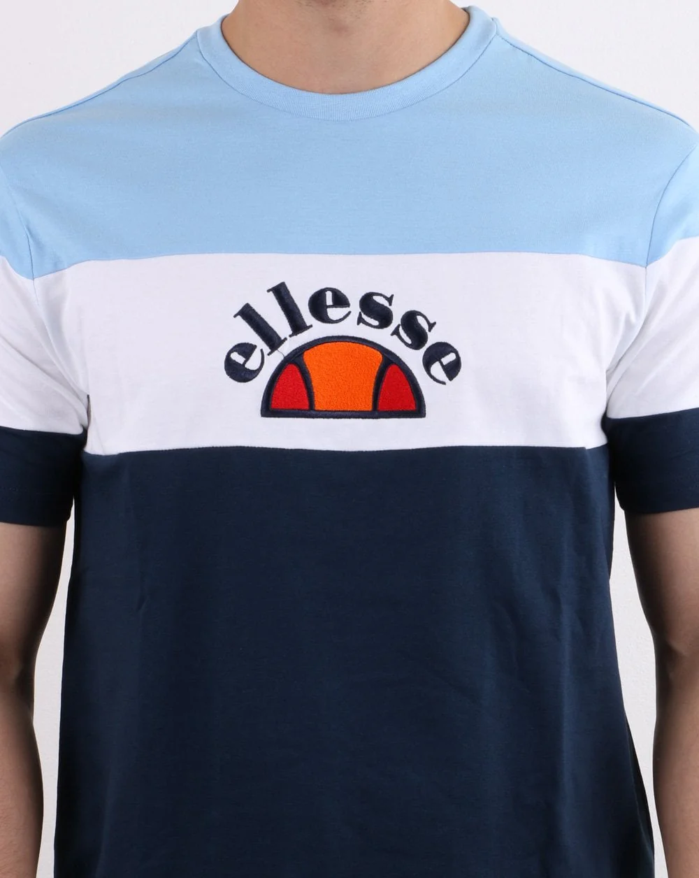 Ellesse Block Colour T Shirt Sky/White/Navy - Image 4