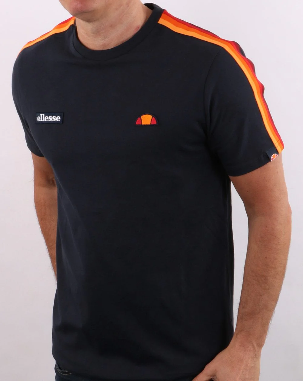 Ellesse Corp Tape T Shirt Navy - Image 3