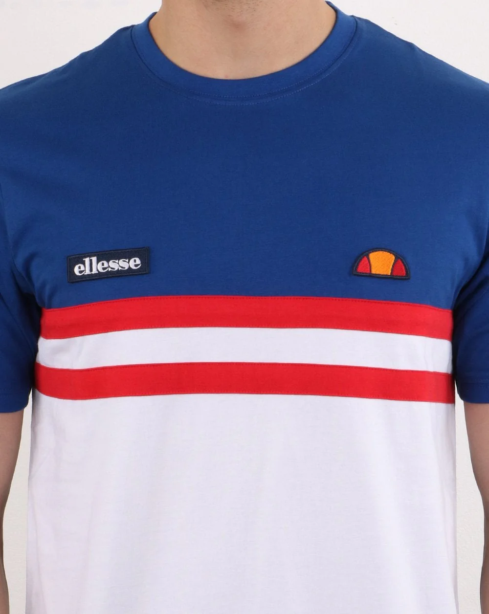 Ellesse Duo stripe T Shirt Blue/White - Image 3