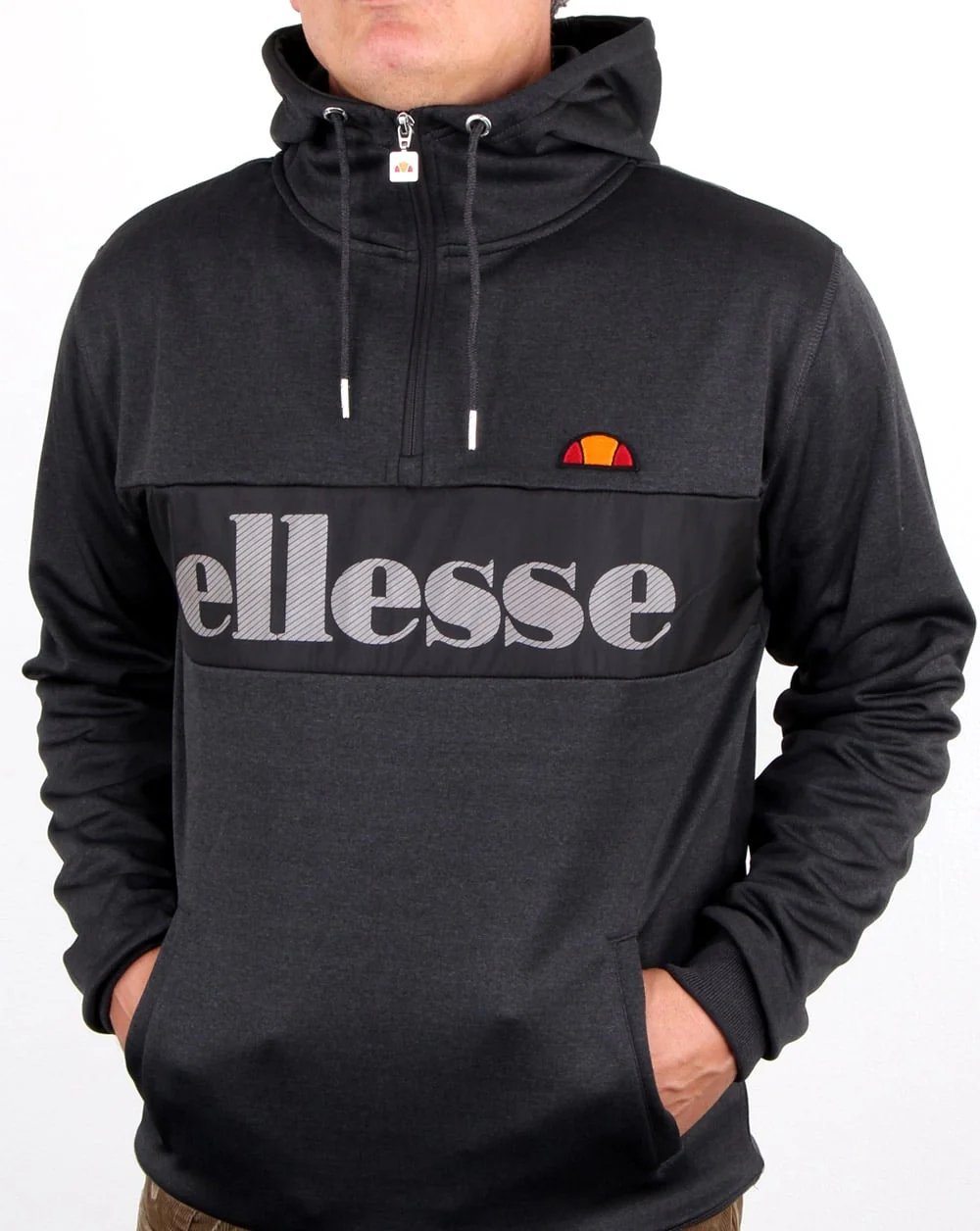 Ellesse Emiro Qtr Zip Hoody Graphite Marl - Image 3