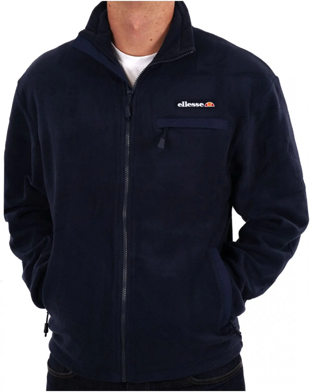 Ellesse Fleece Zip Top Navy - Image 3