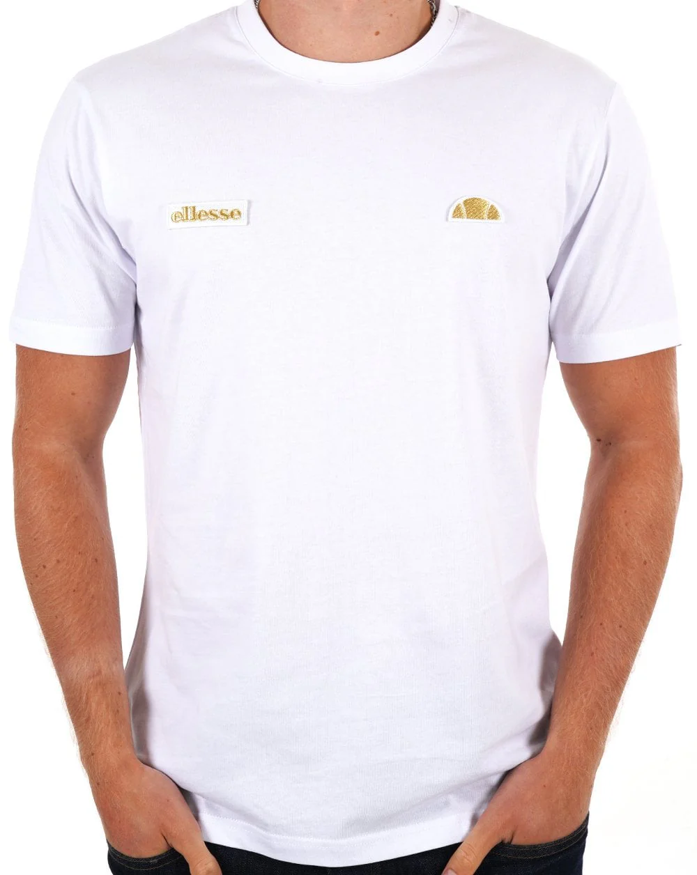 Ellesse Floran T Shirt White/Gold - Image 3