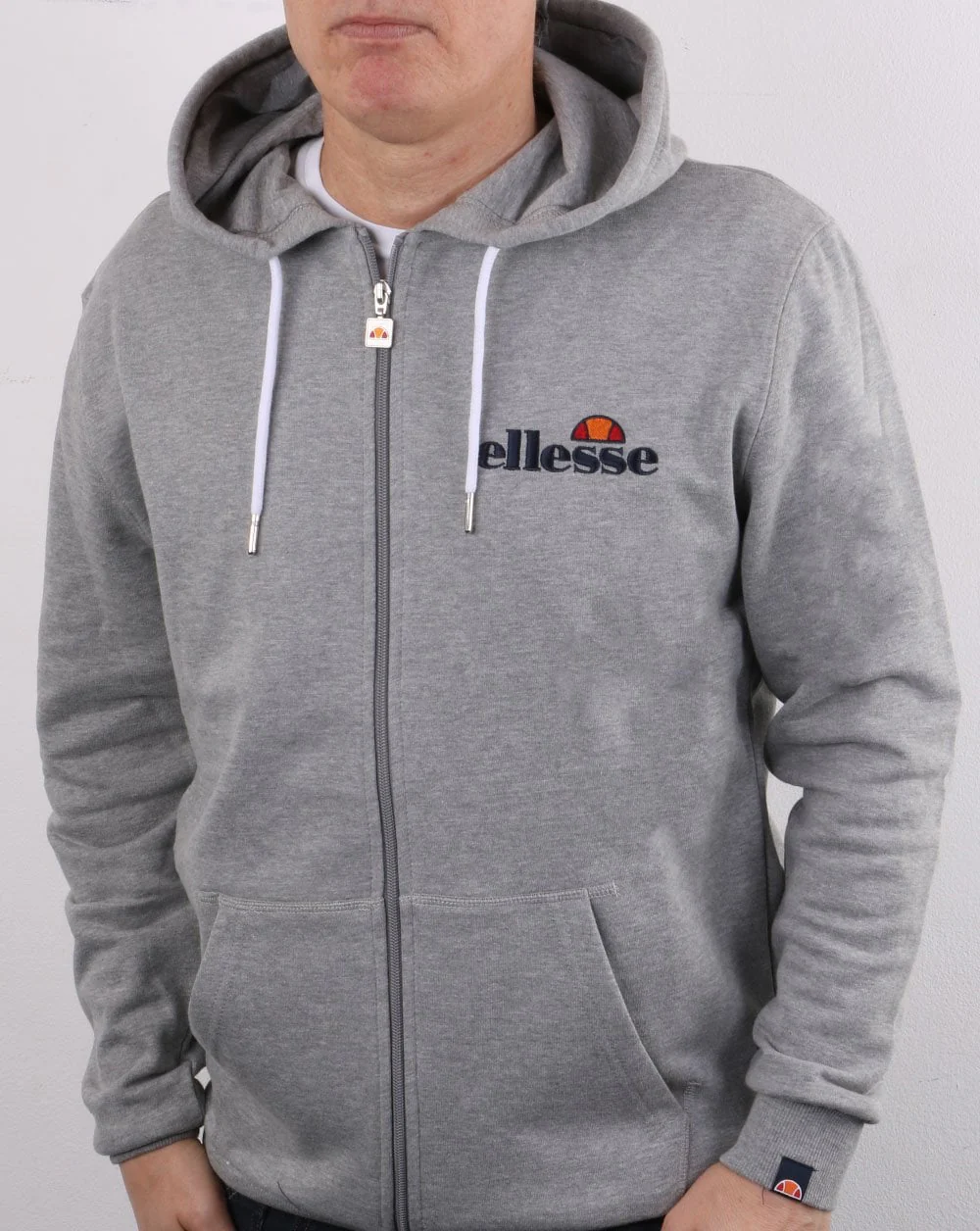 Ellesse Full Zip Hoody Grey Marl - Image 4