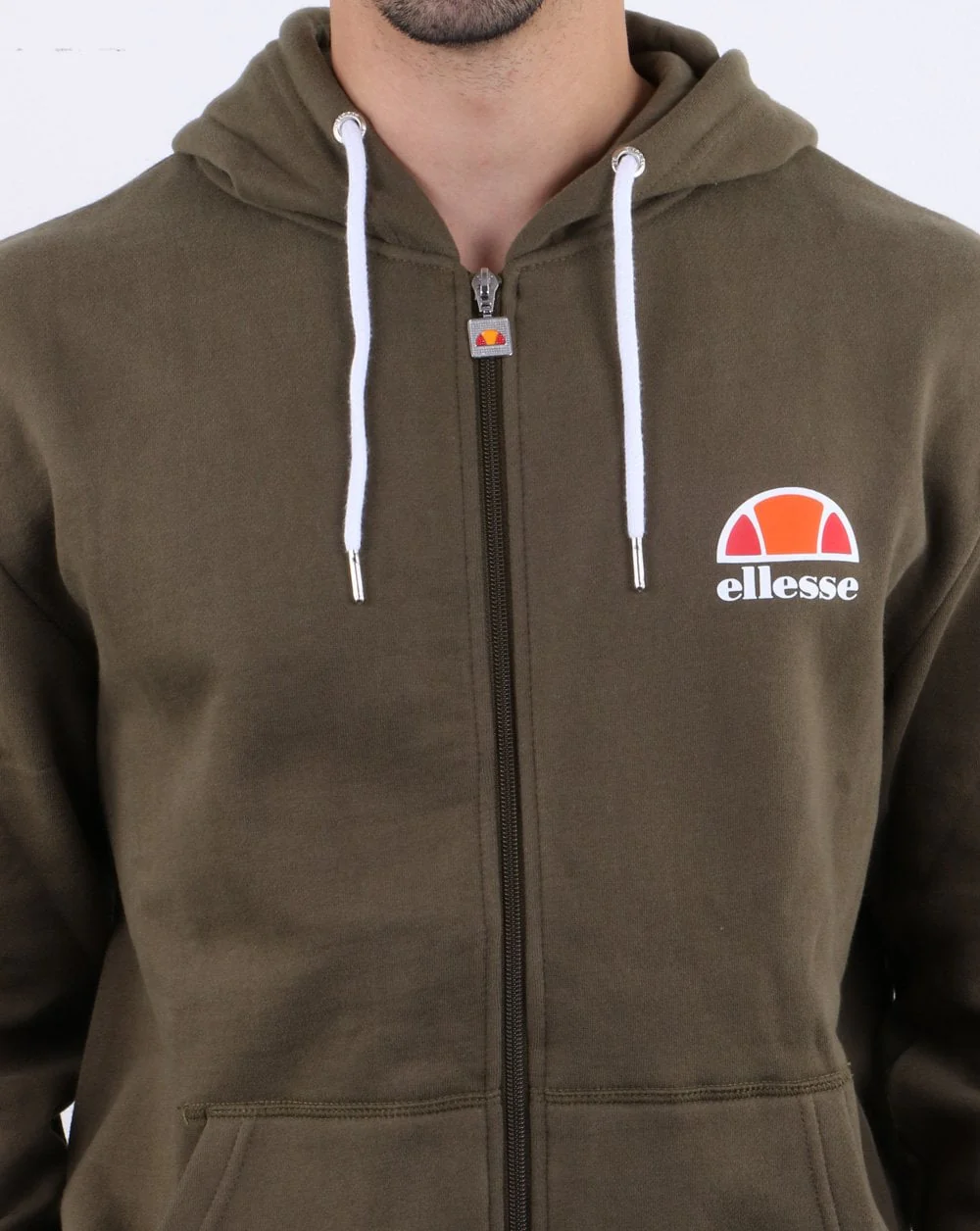 Ellesse Full Zip Hoody Khaki - Image 4