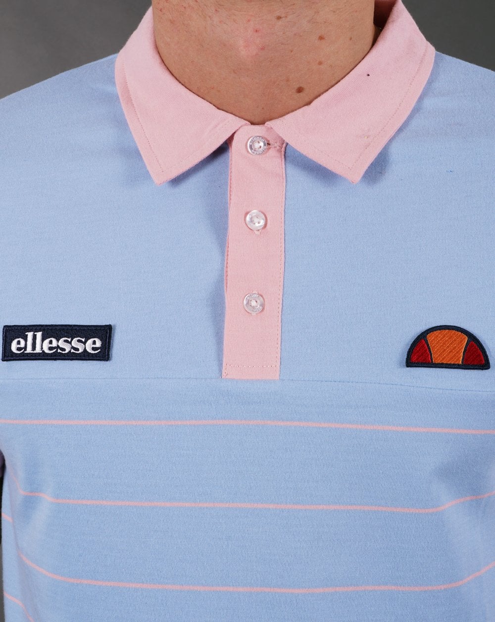 Ellesse Gene Polo Shirt Light Blue pink - Image 2
