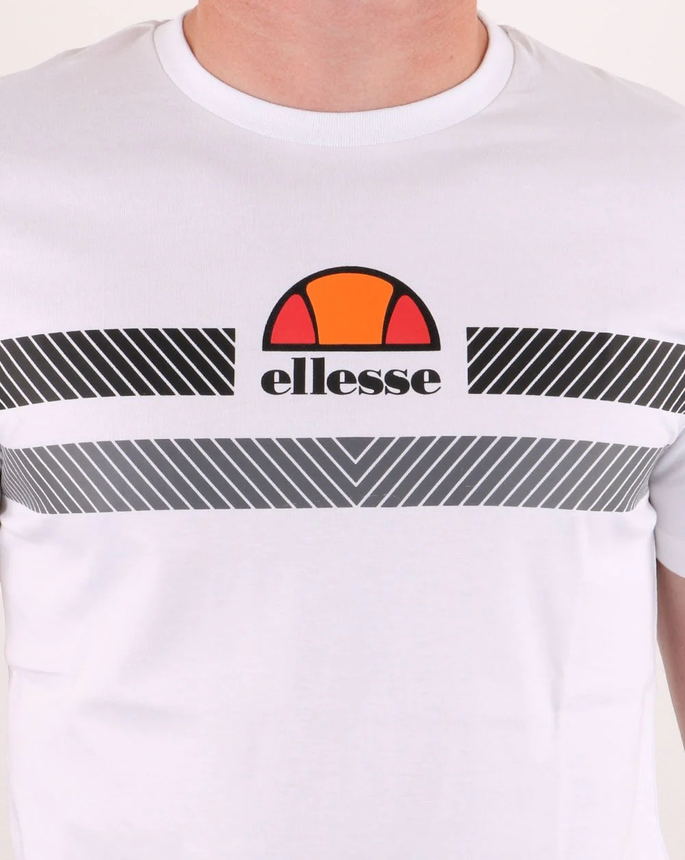 Ellesse Glisenta T Shirt White/Black/Grey - Image 3