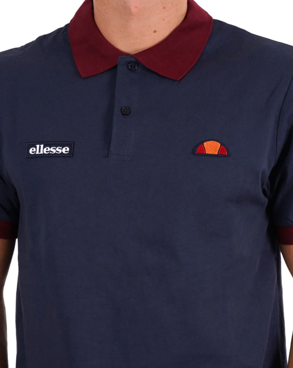 Ellesse Lessepsia Polo Shirt Navy/Burgundy - Image 2
