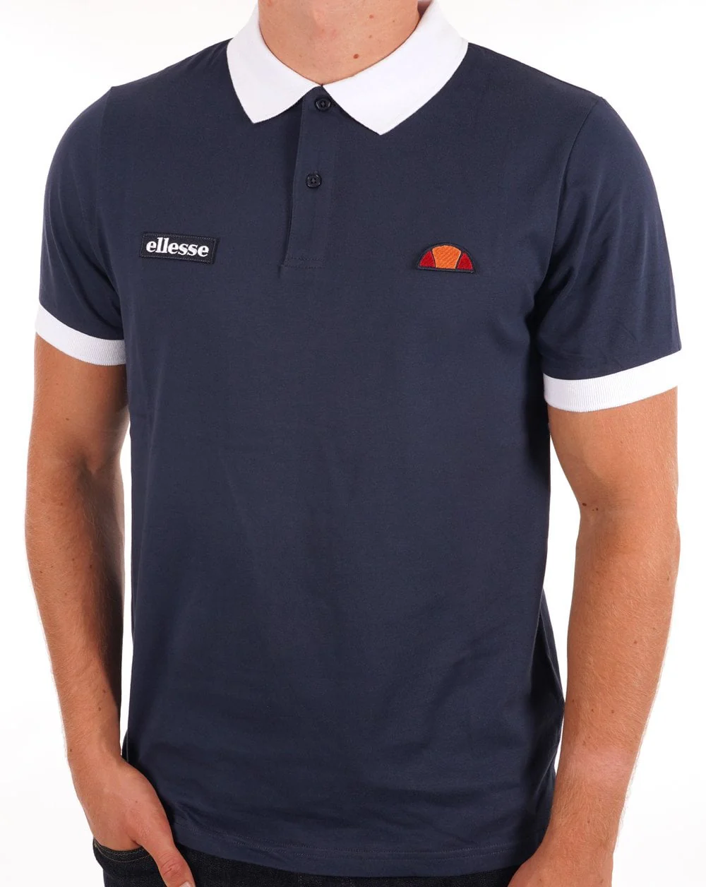 Ellesse Lessepsia Polo Shirt Navy/White
