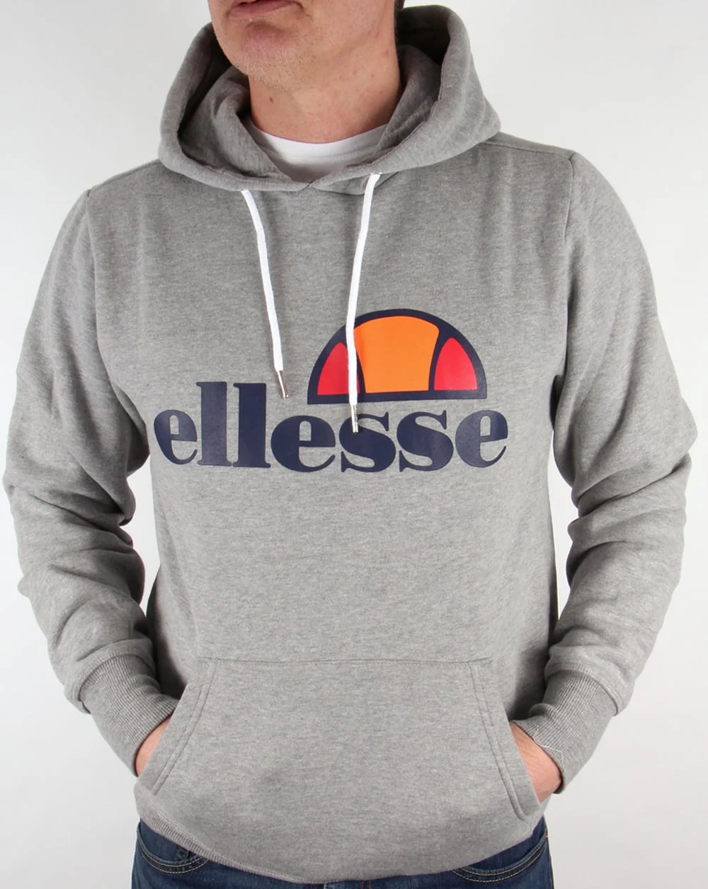 Ellesse Logo Hoody Grey Marl - Image 3