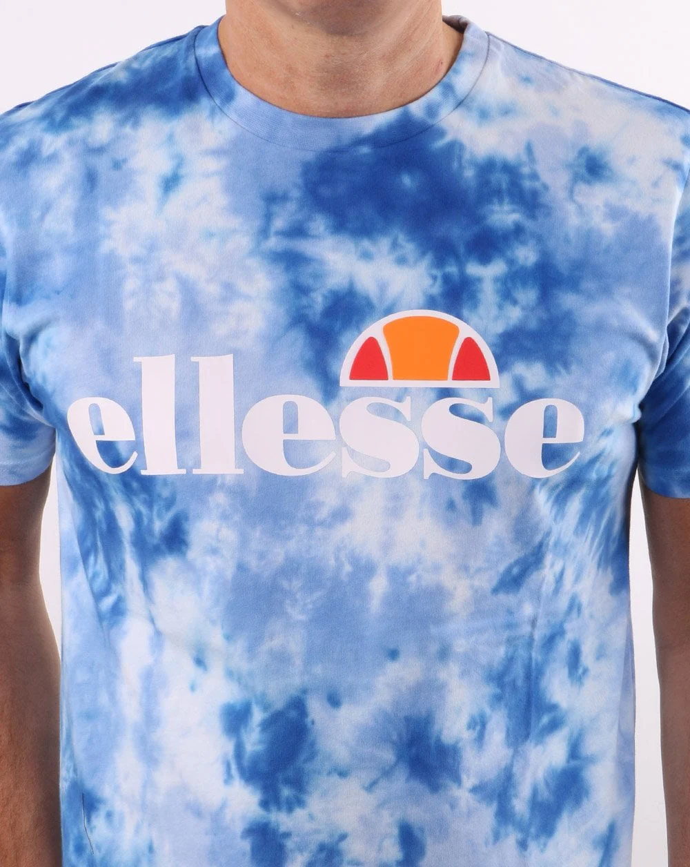 Ellesse Logo T Shirt Tie Dye Blue - Image 3