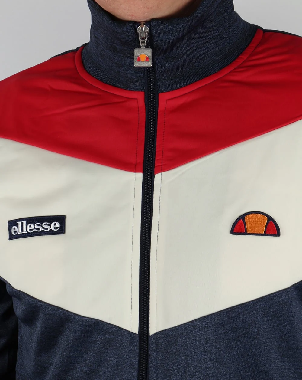 Ellesse Marl Track Top Navy Red White - Image 2