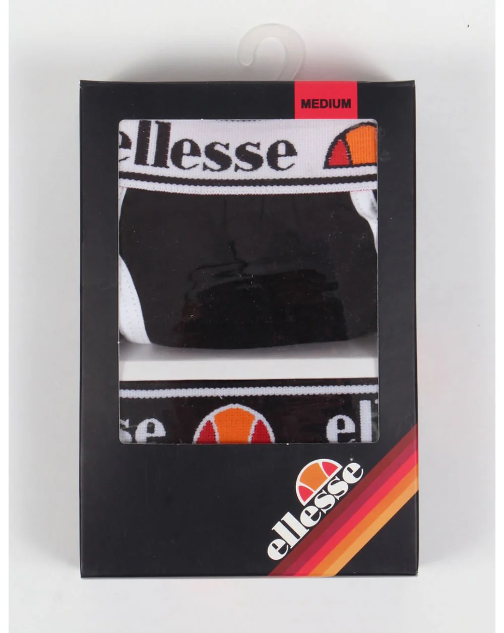 Ellesse Mavone Boxer Shorts Twin Pack White/black - Image 2