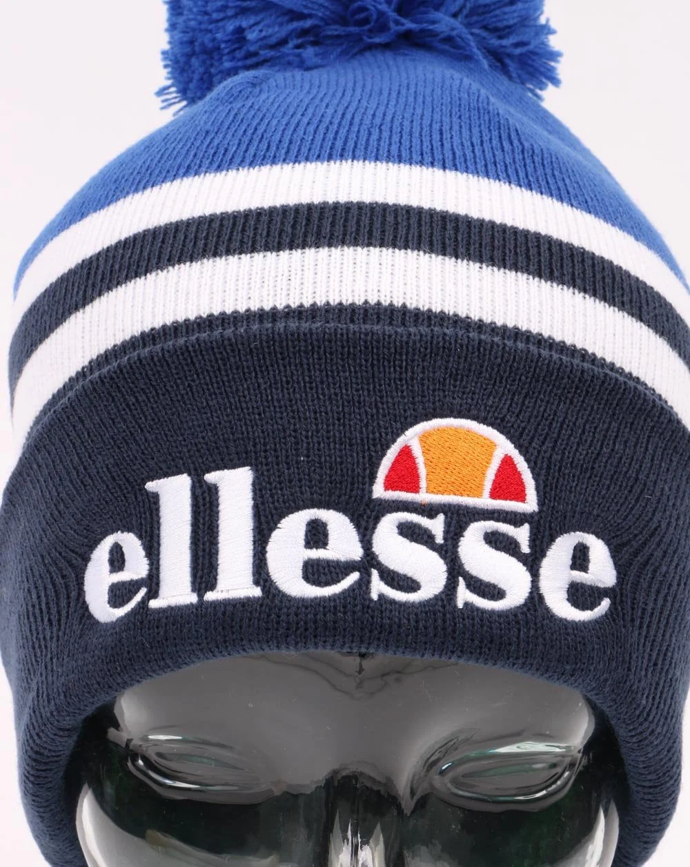 Ellesse Meddon Bobble Hat Beanie Blue and Navy - Image 2