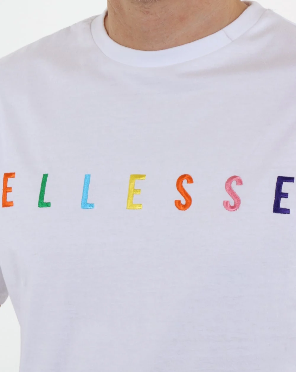 Ellesse Multi Colour Logo T Shirt White - Image 2