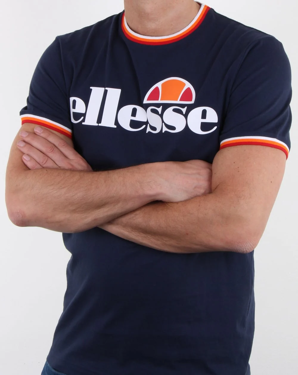 Ellesse Multi Ringer T Shirt Navy - Image 3