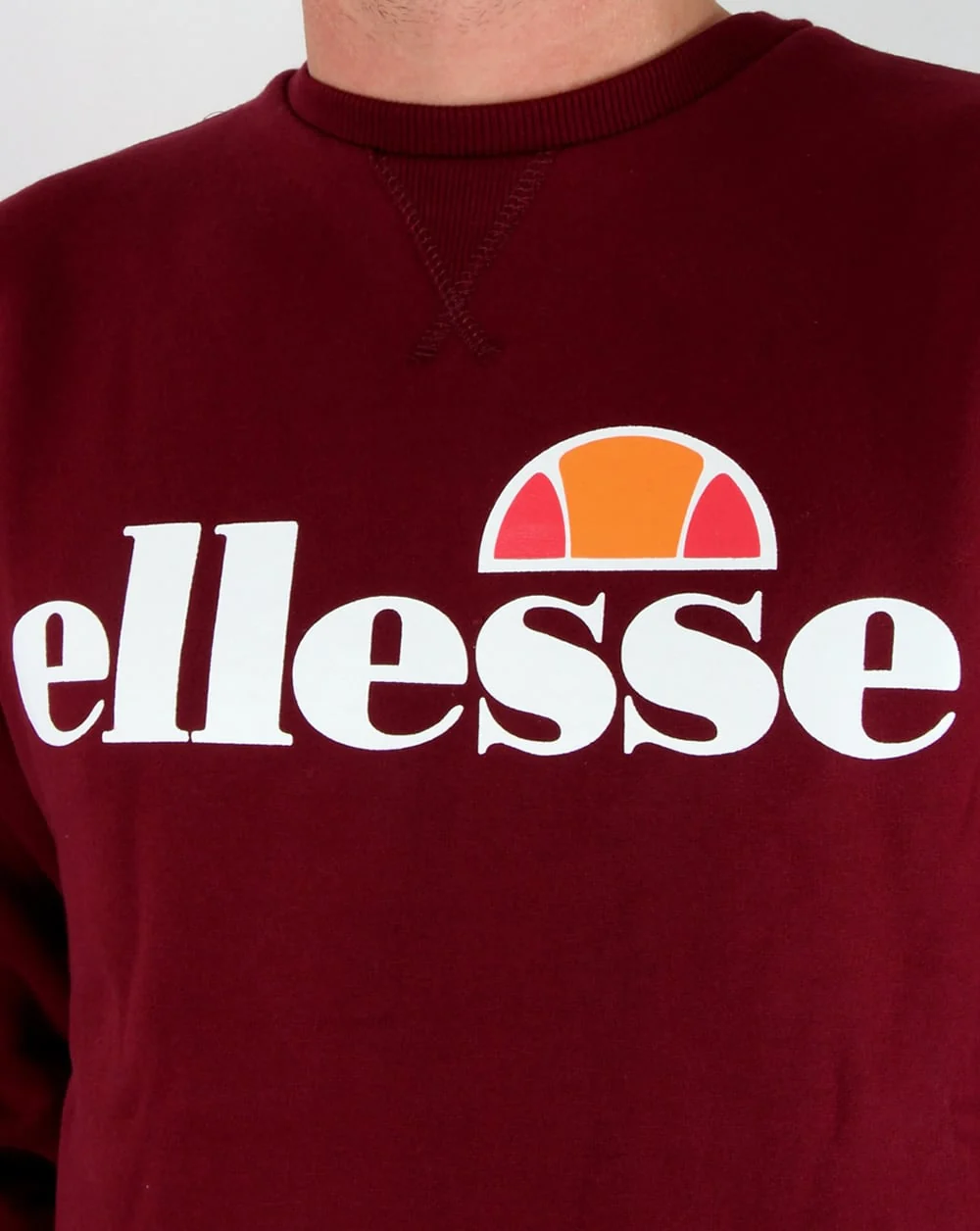 Ellesse New Logo Sweatshirt Burgundy - Image 3