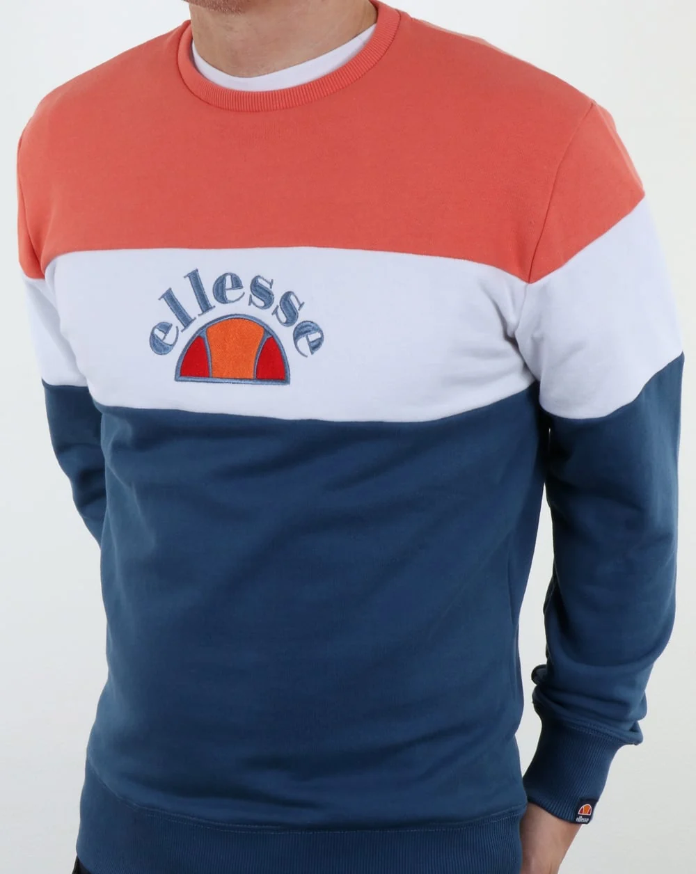Ellesse Oriveto Sweatshirt Ensign Blue/White/Peach - Image 3