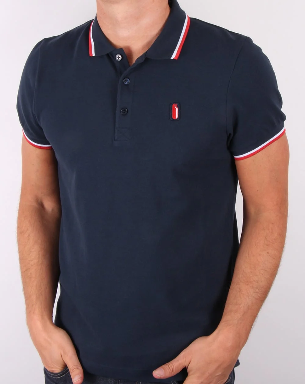 Ellesse Penguin Avalanche Tipped Polo Shirt Navy - Image 3