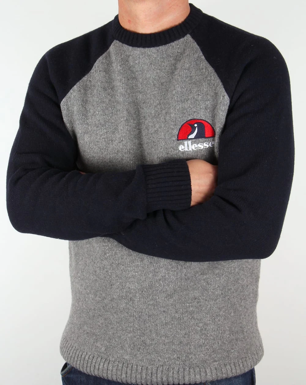 Ellesse Penguin Premium Jumper Grey / Navy - Image 3