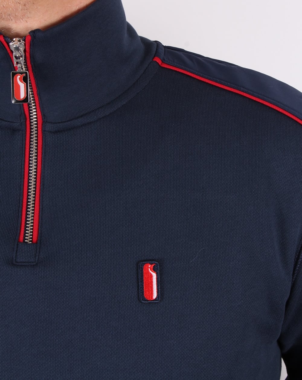 Ellesse Penguin Quarter Zip Sweat Jumper Navy - Image 2