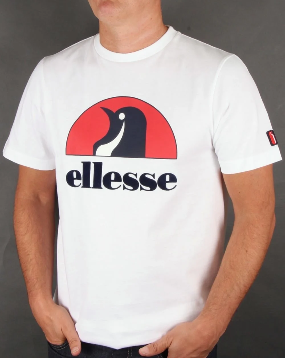 Ellesse Penguin Ski Logo T Shirt Twin Pack White & Grey - Image 2