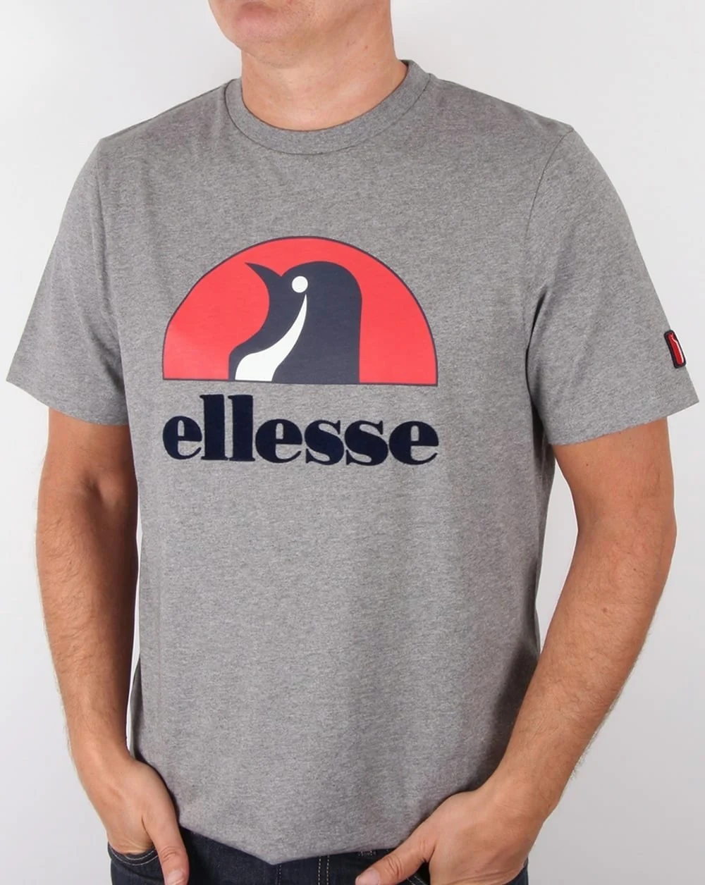 Ellesse Penguin Ski Logo T Shirt Twin Pack White & Grey - Image 3