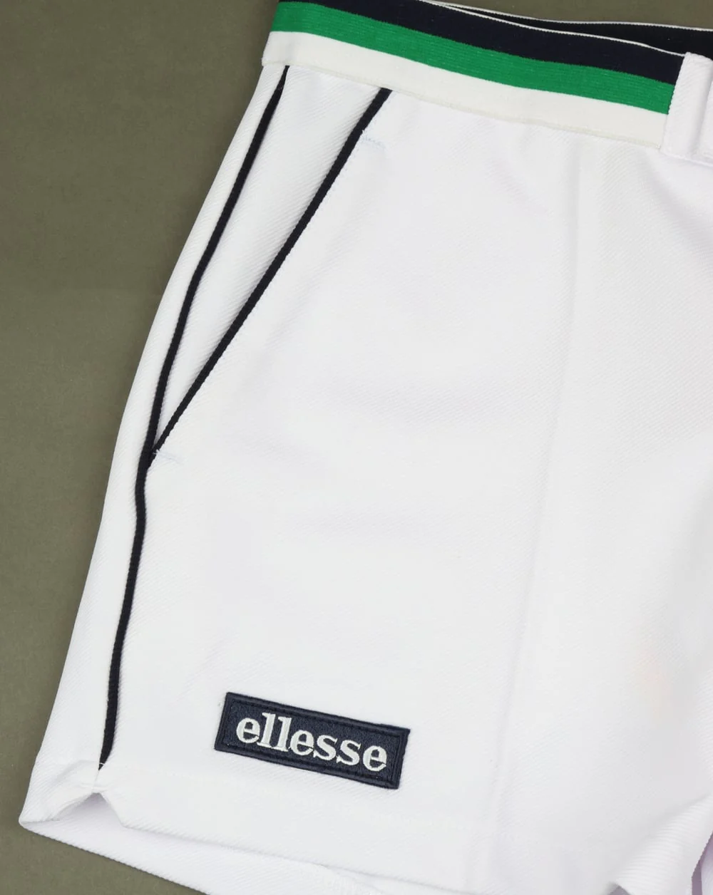 Ellesse Piped Tennis Style Shorts White - Image 3