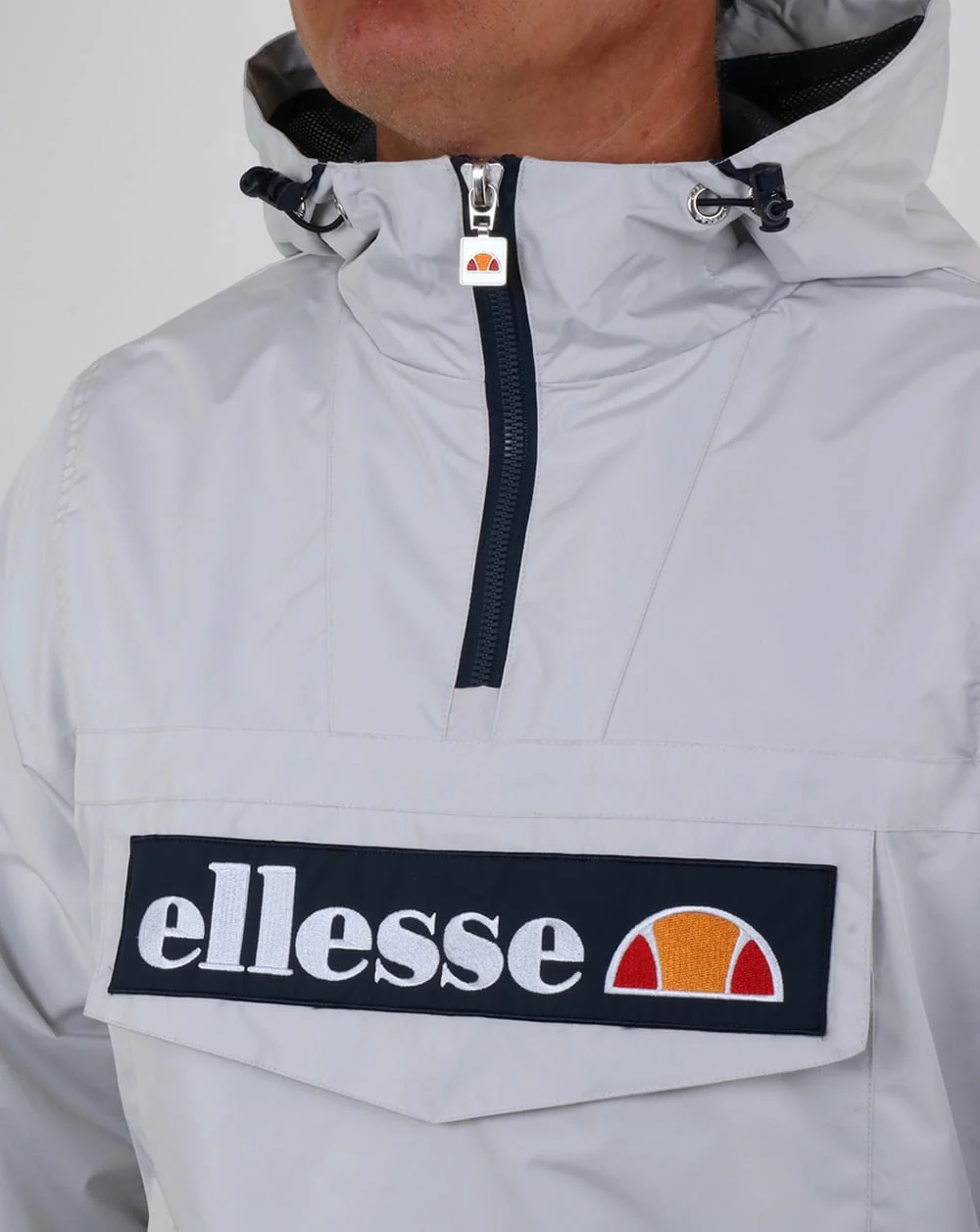 Ellesse Quarter Zip Overhead Jacket Light Grey - Image 2